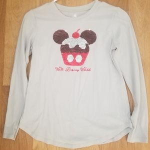 WDW l/s grey flip sequin top size xs worn once.